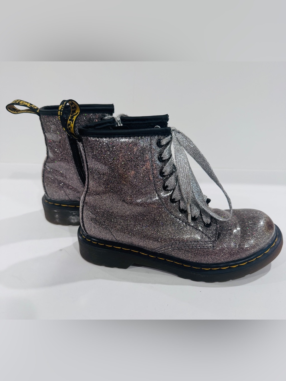 Dr. Martens 1460 Glitter Boots Kids Size 1 US / 32 EU Size Zip